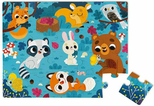 Kids Puzzle Tactile Forest Animals for 2+ Years 20pcs Janod