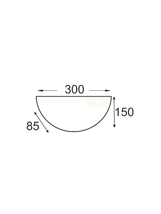 Aca Clasic Aplică de Perete cu Soclu E27 Galben Lățime 30cm