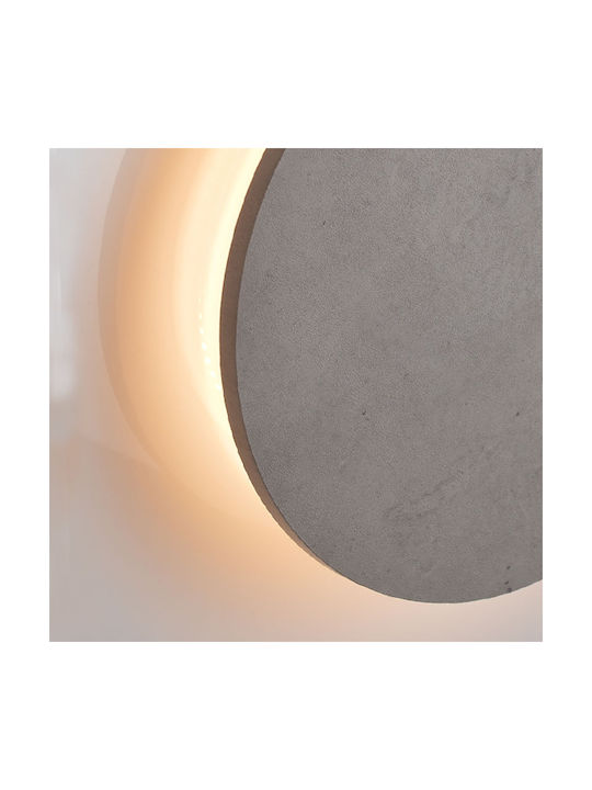 Aca Eclipse Modern Lamp Wall with Integrated LED and Warm White Light Gray 22cm