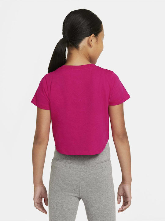 Kinder-Crop-Top Kurzarm Rosa Futura