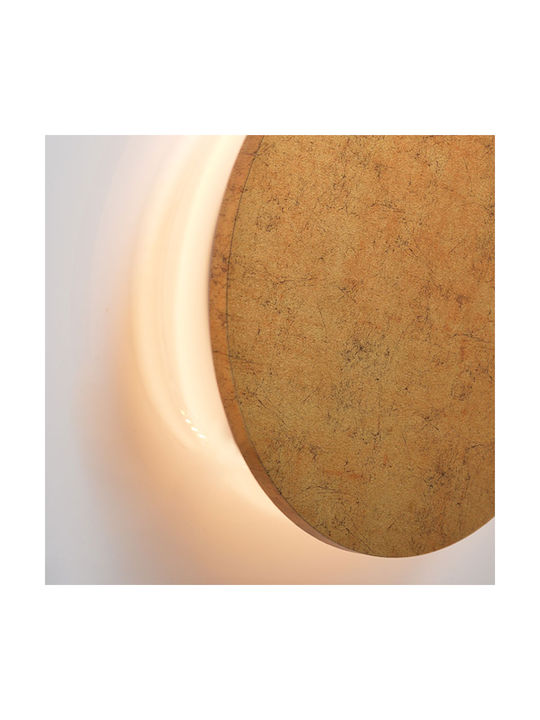 Aca Eclipse Modern Lamp Wall with Integrated LED and Warm White Light Beige 30x3.8cm