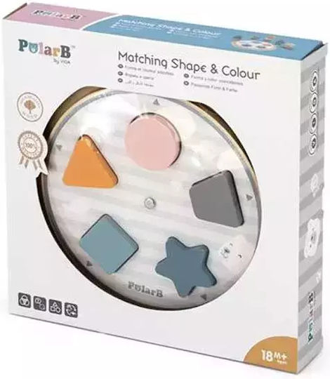 Wooden Kids Peg Puzzle Shapes - Colors for 1.5+ years+ Years 25pcs Viga Toys