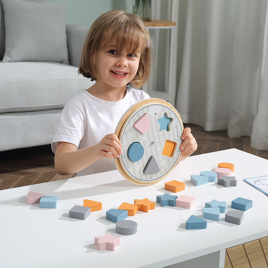 Wooden Kids Peg Puzzle Shapes - Colors for 1.5+ years+ Years 25pcs Viga Toys