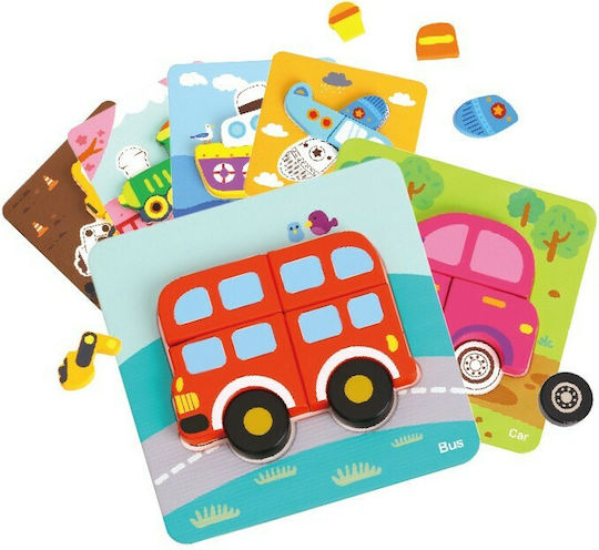 Ξύλινο Παιδικό Puzzle Μέσα Μεταφοράς 33pcs Tooky Toys