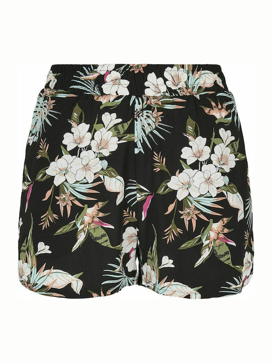 TB3435 Pantaloni Scurți Pentru Femei Negri Tropicali