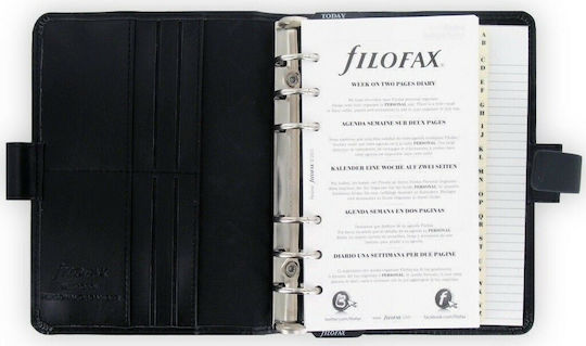 Filofax Εβδομαδιαίο Organizer Metropol Personal Μαύρο Δερμάτινο 13.5x18.7εκ.