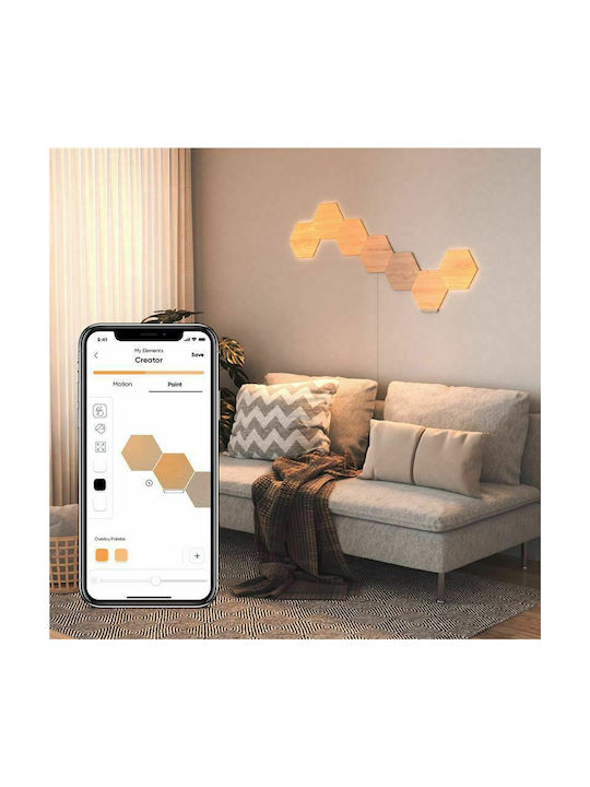 Nanoleaf Smart Διακοσμητικό Φωτιστικό LED Ρυθμιζόμενο Λευκό Hexagon 7τμχ