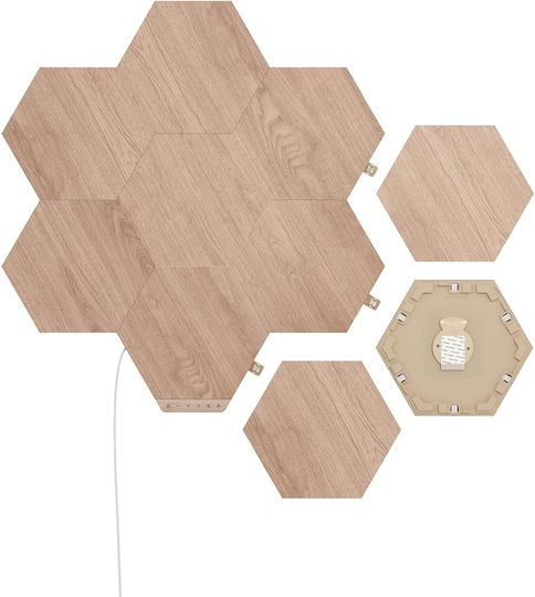 Nanoleaf Smart Φωτιστικό LED Θερμό Λευκό Hexagon 3τμχ