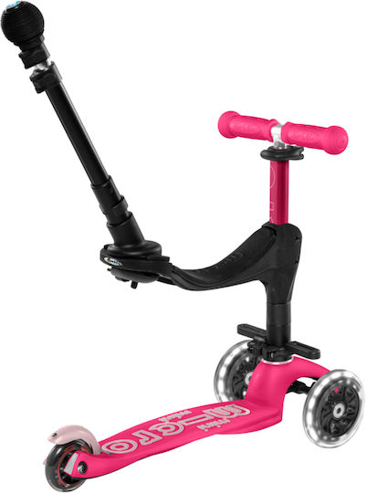 Micro Kids Scooter Mini Deluxe Plus LED 3-Wheel with Seat for 1-5 Years Fuchsia