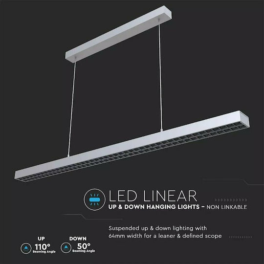 V-TAC LED Kommerzielle lineare Beleuchtung Leuchte Decke 60W Naturweiß IP20 mit einstellbarer Helligkeit B120xT6.4xH3.5cm
