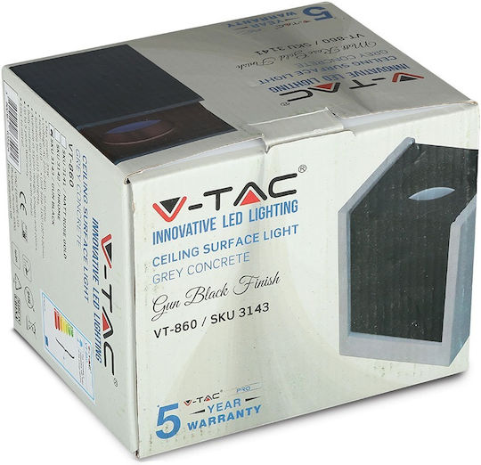 V-TAC VT-860 Μονό Σποτ με Ντουί GU10 σε Γκρι Χρώμα