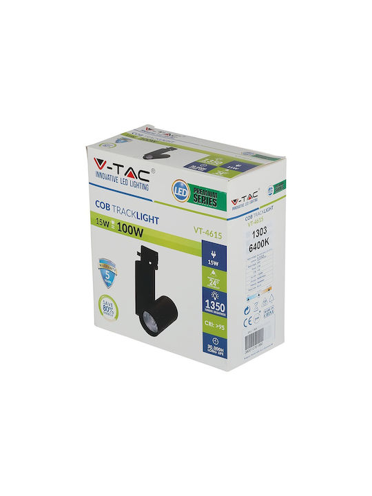 V-TAC Single LED Cool White Spot in Black Color