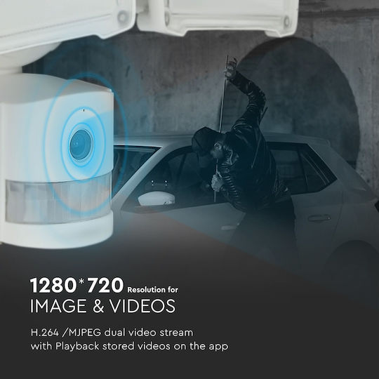 V-TAC Στεγανός Προβολέας LED 18W Ψυχρό Λευκό 6000K WiFi με Αισθητήρα Κίνησης IP66