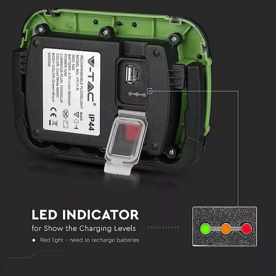V-TAC Proiector de lucru Reîncărcabilă LED IP44 cu luminozitate până la 700lm