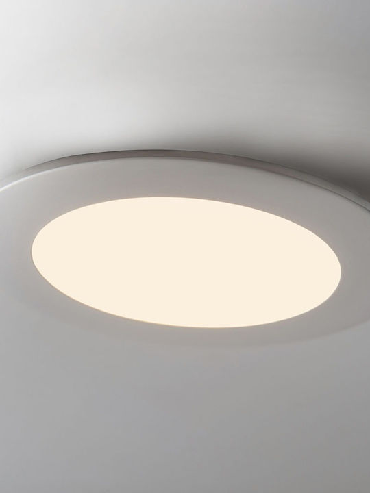 V-TAC Στρογγυλό Χωνευτό LED Panel 18W με Θερμό Λευκό Φως 3000K 22.5εκ.