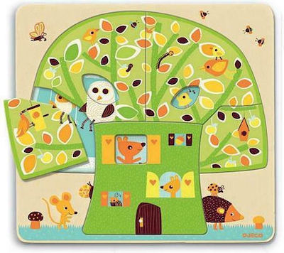 Holz Kinder Steckpuzzle Το Δέντρo für 2++ Jahre 12pcs Djeco