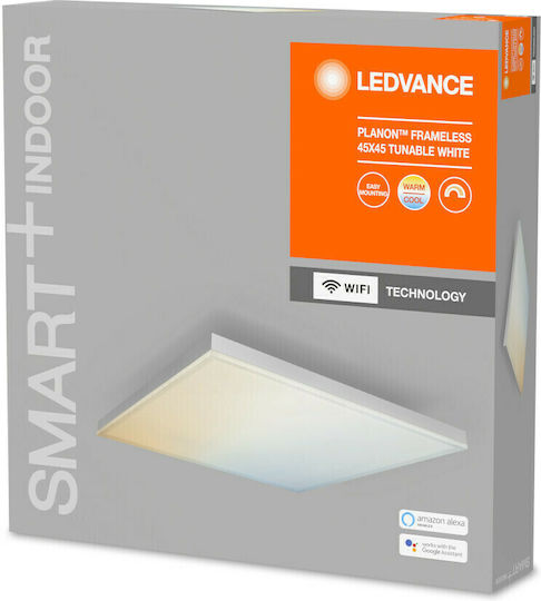 Ledvance Smart Planon Frameless Wifi Τετράγωνο Εξωτερικό LED Panel 28W με Ρυθμιζόμενο Λευκό Φως 45x45εκ.