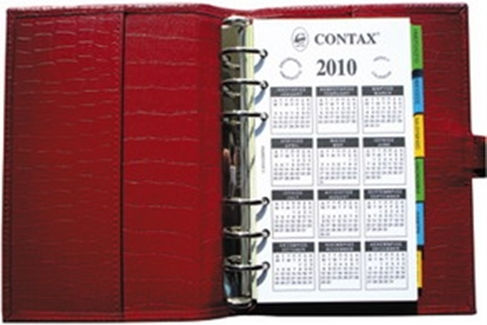Contax Дневен Организатор Personal Terra Червен Кожен 11.2x18см