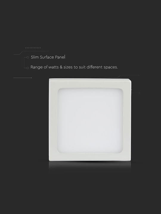 V-TAC Pătrat În aer liber Panou LED Putere 6W cu Alb Rece Lumini 18x18cm.