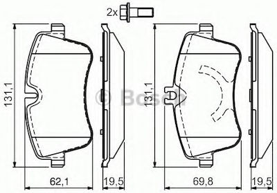 Bosch Bremsbelag für Mercedes-Benz C Klasse W203