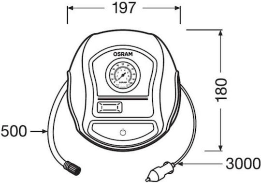 Osram Car Tire Pump 100PSI with Cable 12V