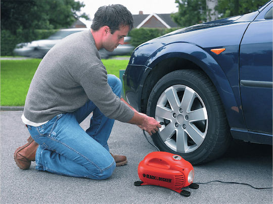 Black & Decker Τρόμπα Αυτοκινήτου 120PSI με Καλώδιο Αναπτήρα 12V (Χωρίς Μπαταρία)