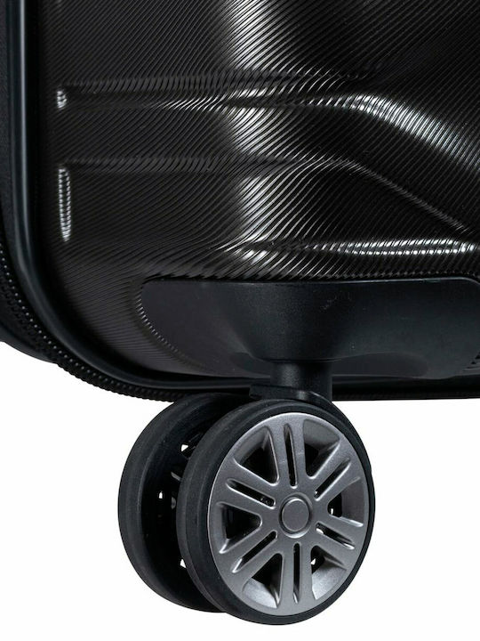 Delsey Meteor Large Hard Black Suitcase with 4 Wheels Height 78cm