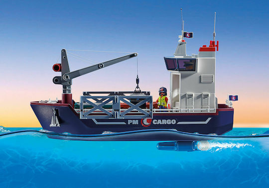 Playmobil City Action Cargo Ship with Boat for 4-10 years old