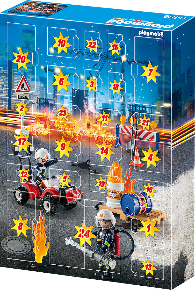 Playmobil Christmas Advent Calendar Construction Site Fire Rescue 