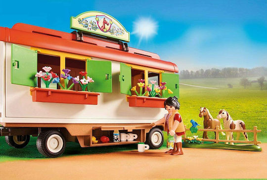 Playmobil Държава Pony Shelter with Mobile Home за 4-10 години