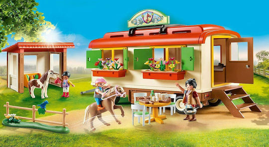 Playmobil Държава Pony Shelter with Mobile Home за 4-10 години