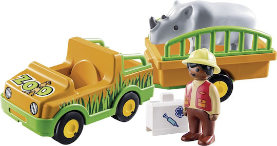 Playmobil 123 Zoo Vehicle With Rhinoceros für 1.5+ Jahre