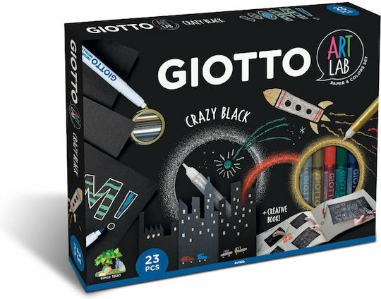 Giotto Ζωγραφική Σετ Δημιουργίας Art Lab Crazy Black για Παιδιά 8+ Ετών 23τμχ