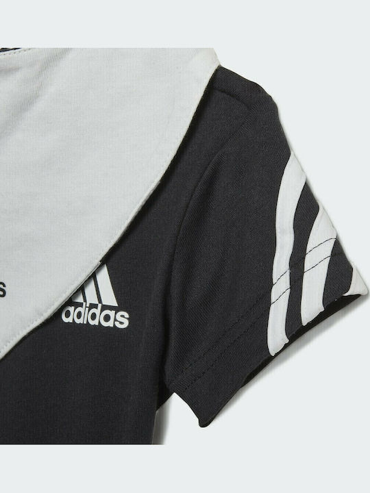 adidas 3 Stripes Onesie Babystrampler Kurzärmelig mit Zubehör Schwarz