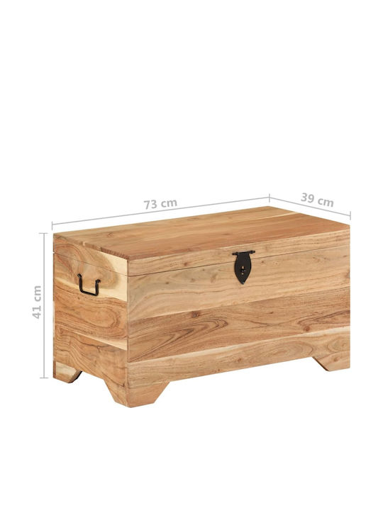 vidaXL Διακοσμητικό Μπαούλο Ξύλινο Μπεζ 73x39x41εκ.