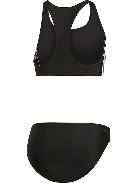 3 Stripes Αθλητικό Set Bikini Μπουστάκι Μαύρο