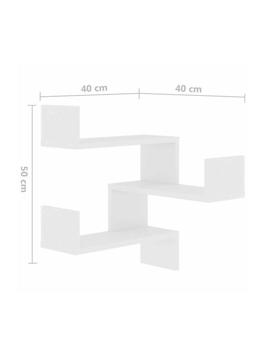Corner Shelf Wall White 40x40x50cm