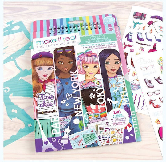 Make It Real Κοσμήματα Fashion Design Sketchbook City για Παιδιά 6+ Ετών