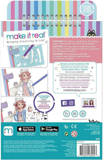 Make It Real Ζωγραφική Fashion Design Sketchbook Pretty Kitty για Παιδιά 6+ Ετών