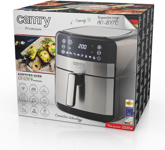 Camry Heißluftfritteuse 5Es Silber CR6311