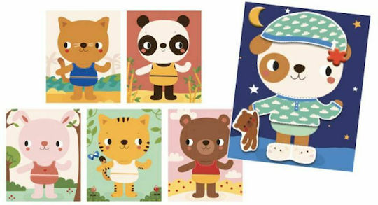 Auzou Collage Kleide die Tiere für Kinder 3+ Jahre alt+ Jahre