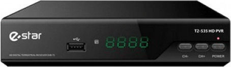 eStar T2 618 UHD TASBEST00020BK Ψηφιακός Δέκτης Mpeg-4 4K UHD με Λειτουργία PVR (Εγγραφή σε USB) Σύνδεσεις SCART / HDMI / USB