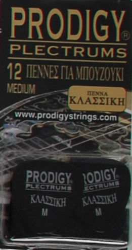 Prodigy Bouzouki Picks Classic Medium Thickness 0.71mm Set 12pcs Black