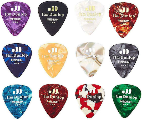 Dunlop Πένες Κιθάρας Celluloid Pick Medium Variety Pack Σετ 12τμχ