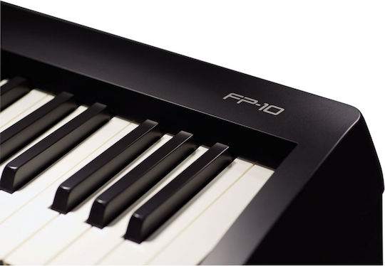 Roland Electric Stage Piano FP-10 Set with 88 Weighted Keys Built-in Speakers and Connection with Headphones and Computer Black