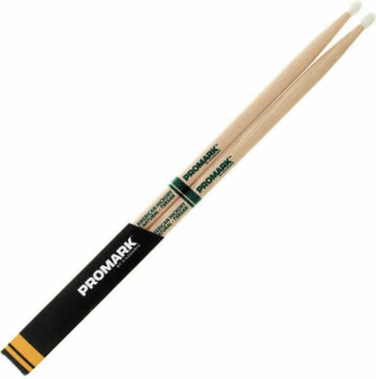 Promark 5A Classic Natural Tip Hickory Drumstick with Nylon Oval Head