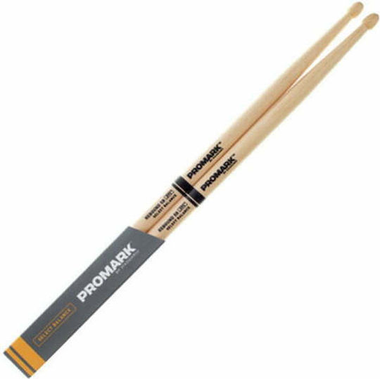 Promark 5B Rebound 5B.595'' Hickory Drumstick with Wooden Acorn Head Tip