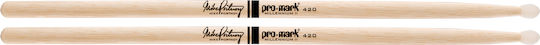 Promark Hickory Drumsticks Drums Signature Mike Portnoy Tip with Tip Shape Oval in Brown Color