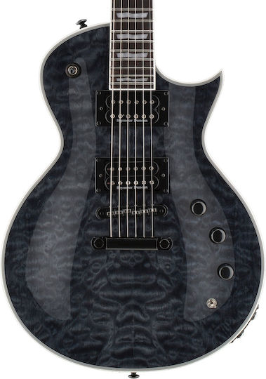 ESP EC-1000 Piezo QM Electric Guitar Single cut with HH Pickup Configuration Black