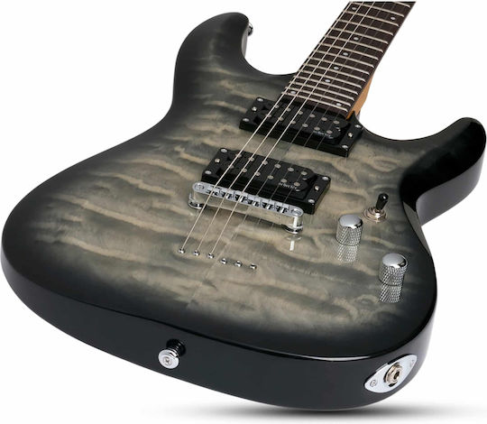 Schecter C-6 Plus Ηλεκτρική Κιθάρα ST Style με HH Διάταξη Μαγνητών Charcoal Burst